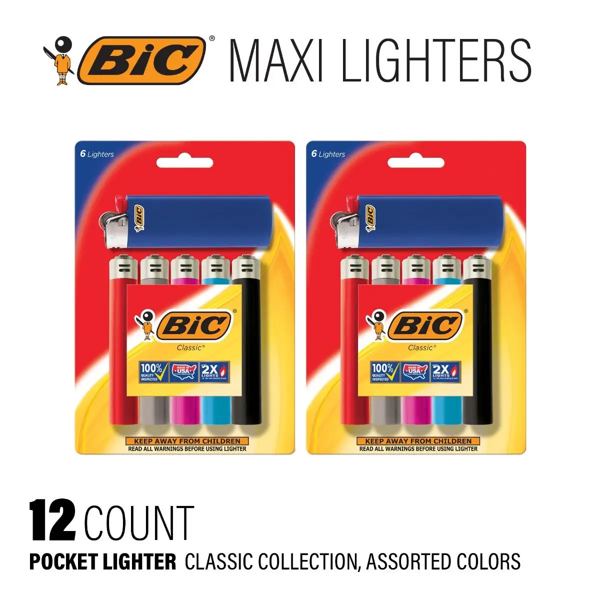 BIC Maxi Pocket Lighter, Classic Collection