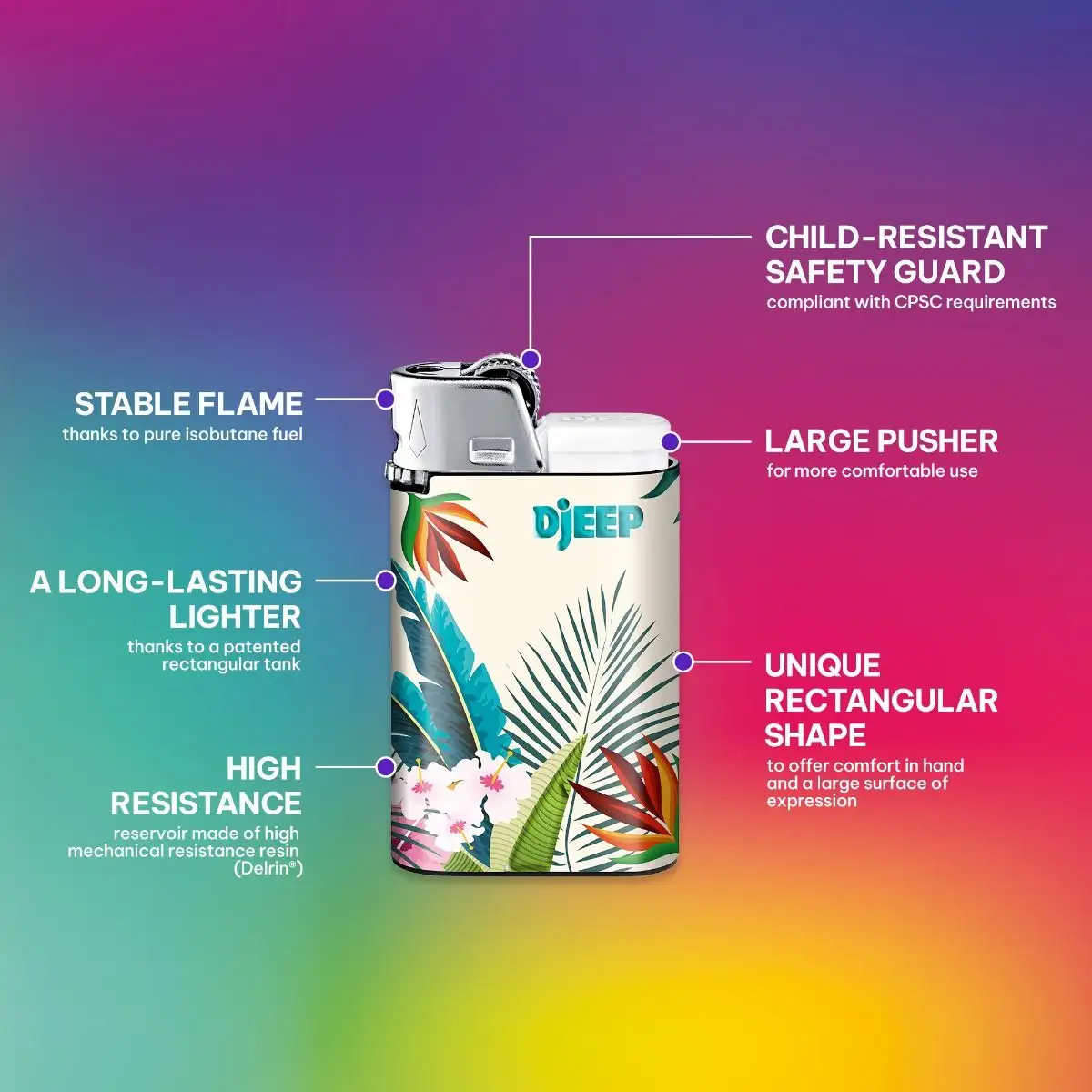 DJEEP Pocket Lighters, VIBRANT Collection Textured Metallic, Unique Lighters 5 DJEEP Pocket Lighters, VIBRANT Collection Textured Metallic, Unique Lighters