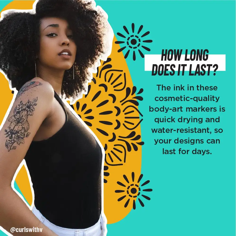 BODYMARK Festival Pack, Temporary Tattoo Marker for Skin, Premium Brush Tip, Skin-Safe Temporary Tattoo Markers Set 12 BODYMARK Festival Pack, Temporary Tattoo Marker for Skin, Premium Brush Tip, Skin-Safe Temporary Tattoo Markers Set