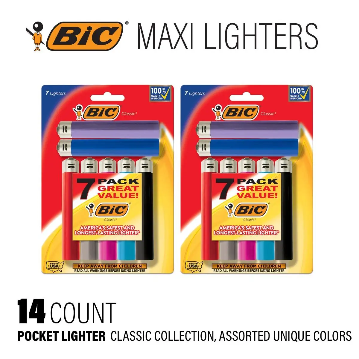BIC Maxi Pocket Lighter, Classic Collection