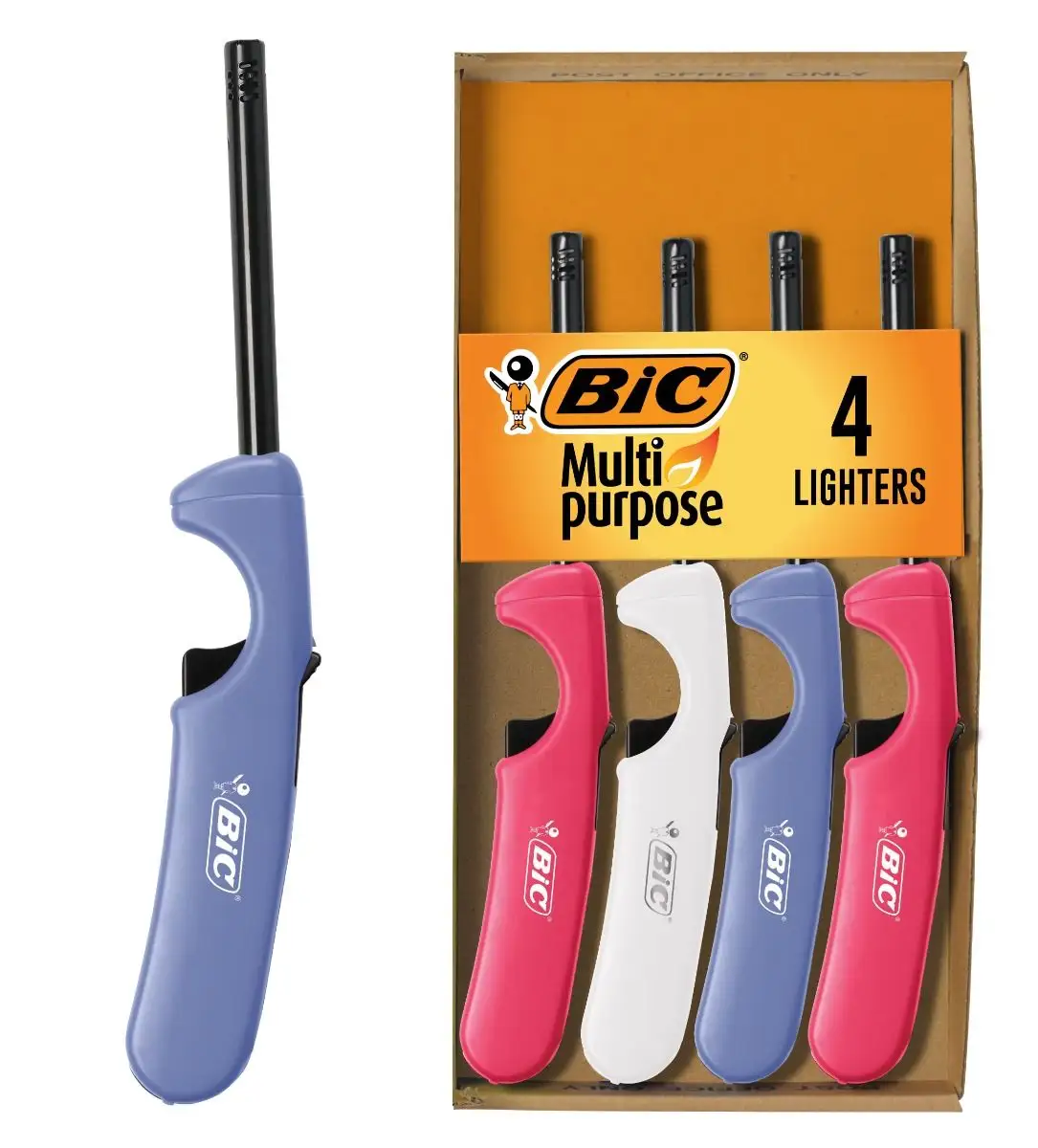 BIC Multi Purpose Lighter with Long Metal Wand, Candle Collection, Great Lighter for Candles and Fireplaces, Pastel Colors