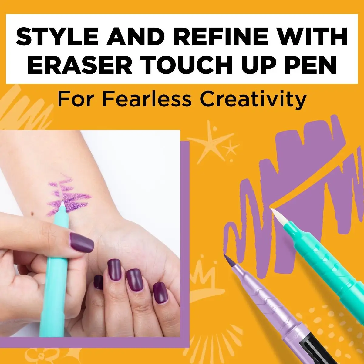 BODYMARK Starter Kit Includes New Eraser Touch Up Pen, Temporary Tattoo Marker for Skin, Premium Brush Tip 4 BODYMARK Starter Kit Includes New Eraser Touch Up Pen, Temporary Tattoo Marker for Skin, Premium Brush Tip