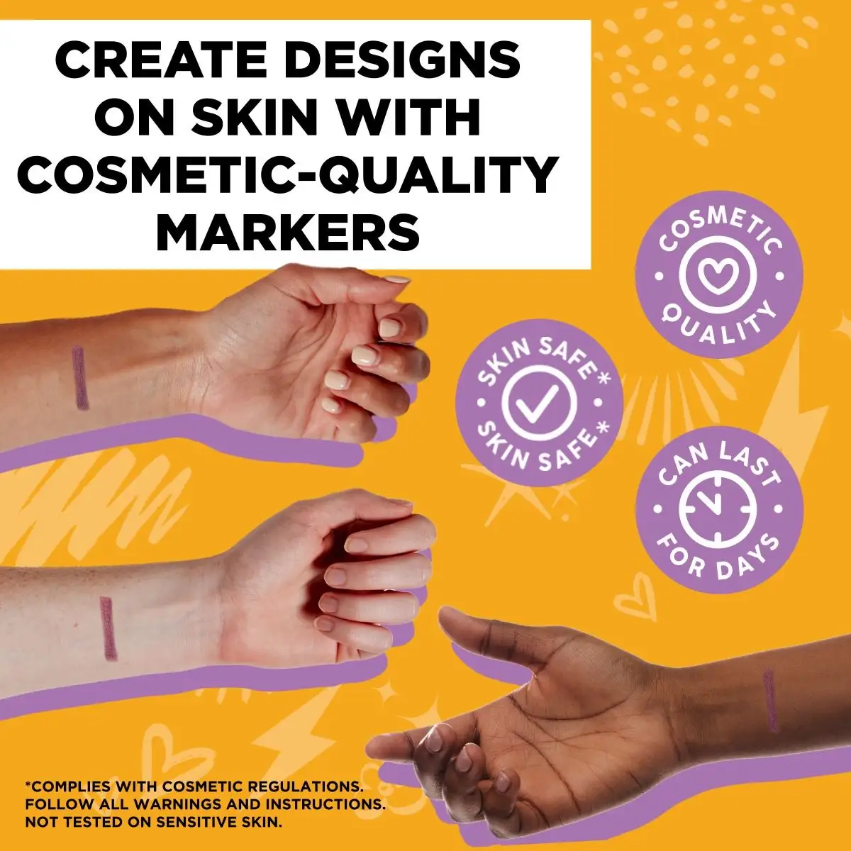 BODYMARK Starter Kit Includes New Eraser Touch Up Pen, Temporary Tattoo Marker for Skin, Premium Brush Tip 6 BODYMARK Starter Kit Includes New Eraser Touch Up Pen, Temporary Tattoo Marker for Skin, Premium Brush Tip