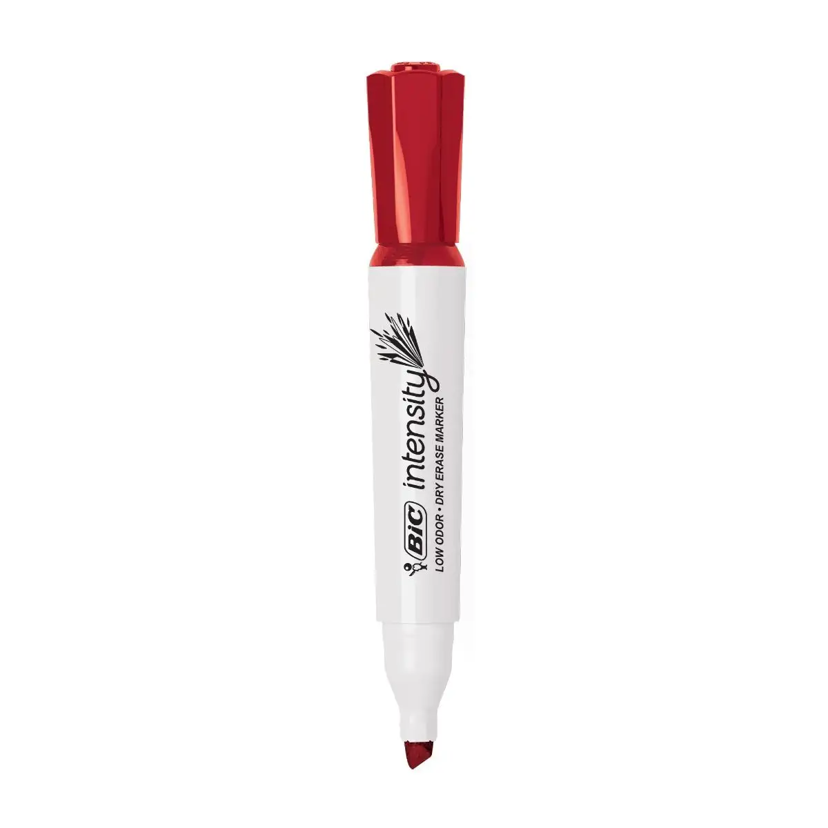 BIC Intensity Low Odor Dry Erase Marker, Chisel Tip, Red, Erases Cleanly, Non-Toxic Markers