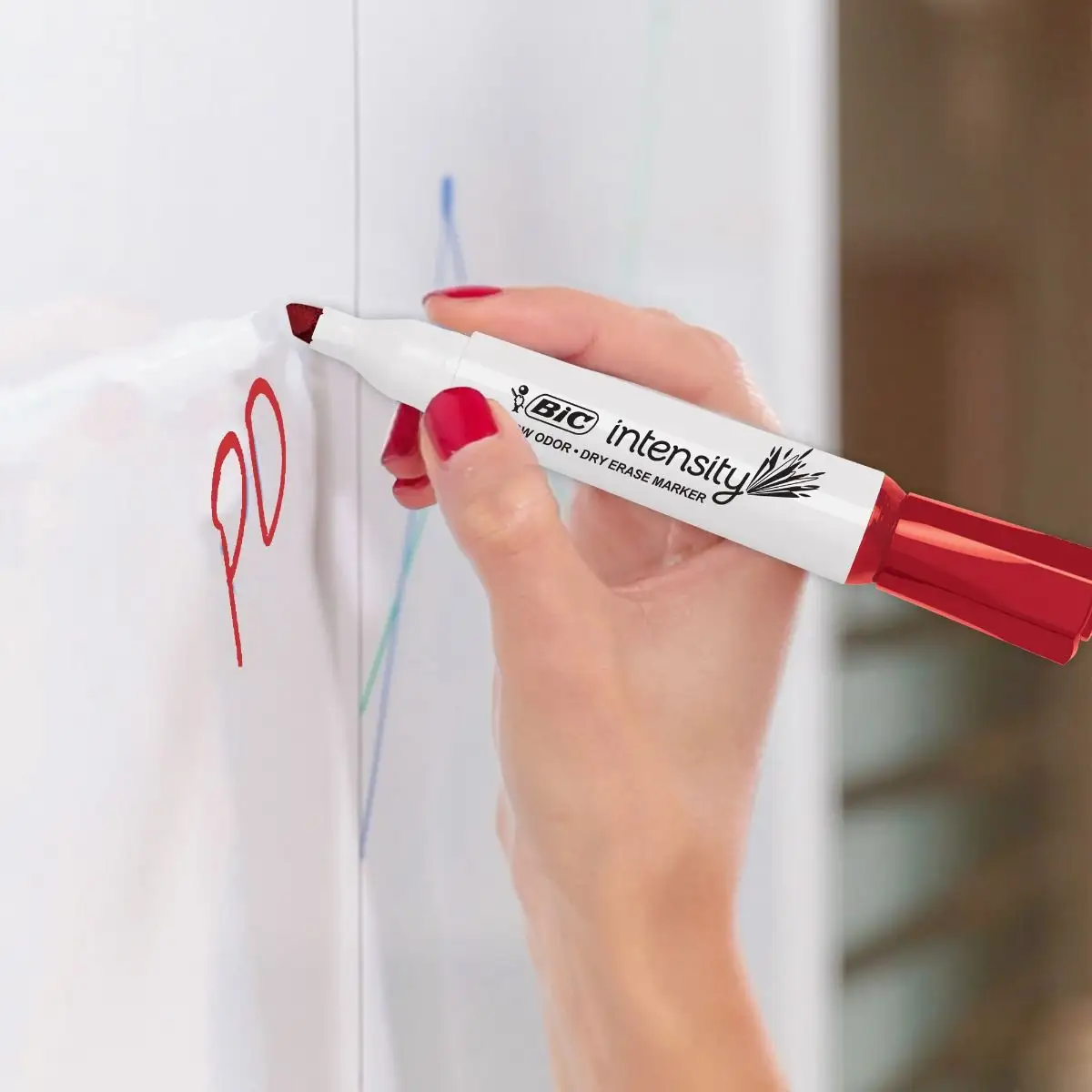 BIC Intensity Low Odor Dry Erase Marker, Chisel Tip, Red, Erases Cleanly, Non-Toxic Markers
