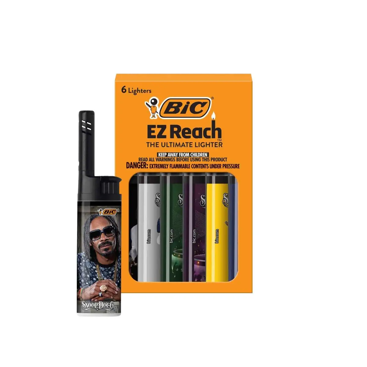 BIC EZ Reach Candle Lighter, The Ultimate Lighter with Wand for Candles, Assorted Snoop Dogg Designs