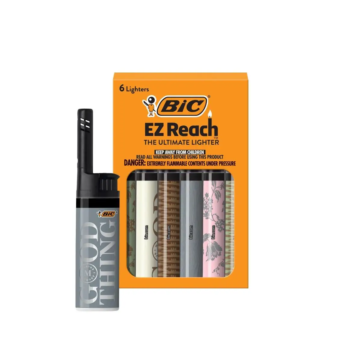 BIC EZ Reach Candle Lighter, The Ultimate Lighter with Wand for Candles, Assorted Martha Stewart Designs