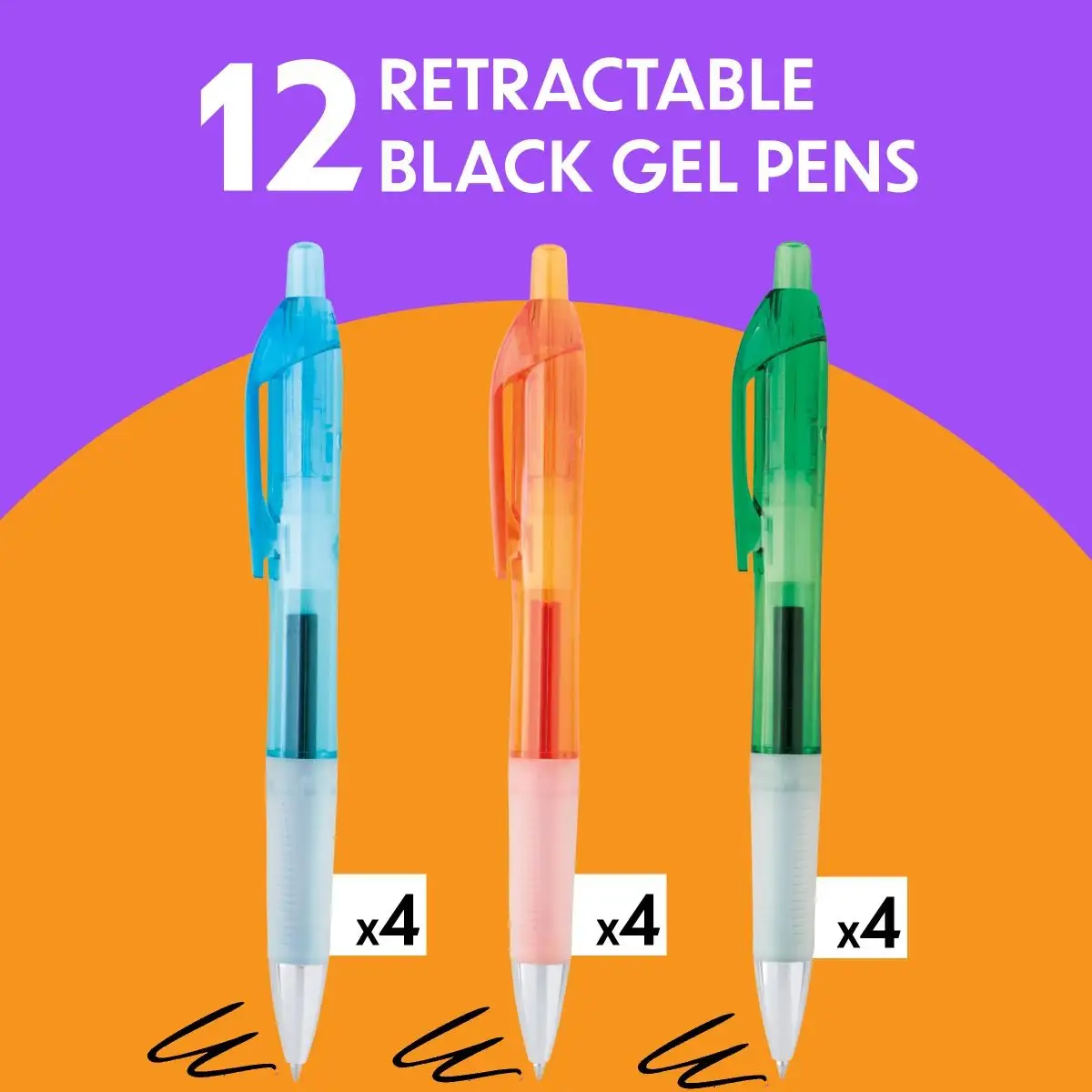 BIC Intensity Clic Black Gel Pens, Medium Point (0.7mm), Retractable Gel Pens With Comfortable Grip 3 BIC Intensity Clic Black Gel Pens, Medium Point (0.7mm), Retractable Gel Pens With Comfortable Grip