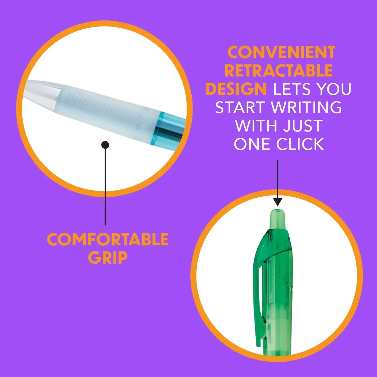 BIC Intensity Clic Black Gel Pens, Medium Point (0.7mm), Retractable Gel Pens With Comfortable Grip 6 BIC Intensity Clic Black Gel Pens, Medium Point (0.7mm), Retractable Gel Pens With Comfortable Grip