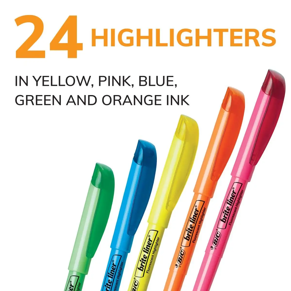 BIC Brite Liner Highlighters, Chisel Tip, Assorted Colors, Ideal Highlighter Set for Organizing and Coloring