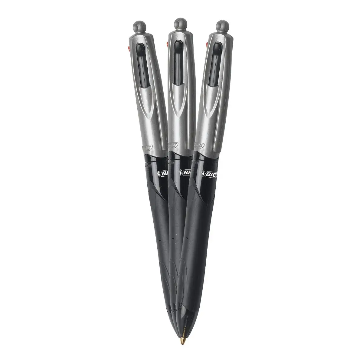 BIC 4-Color Grip Retractable Ball Pens, Medium Point (1.0mm), Retractable Ball Pen With Long-Lasting Ink