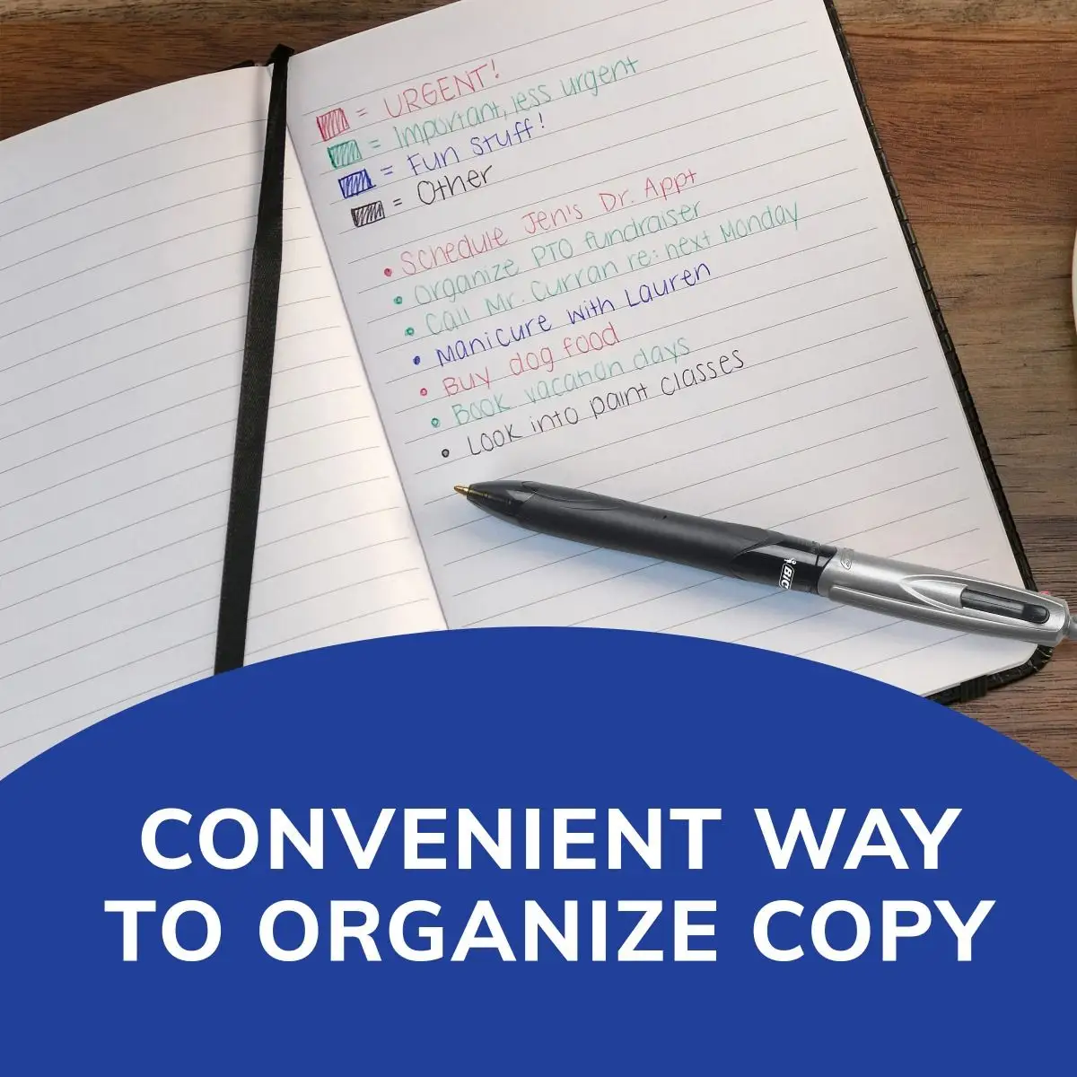 BIC 4-Color Grip Retractable Ball Pens, Medium Point (1.0mm), Retractable Ball Pen With Long-Lasting Ink