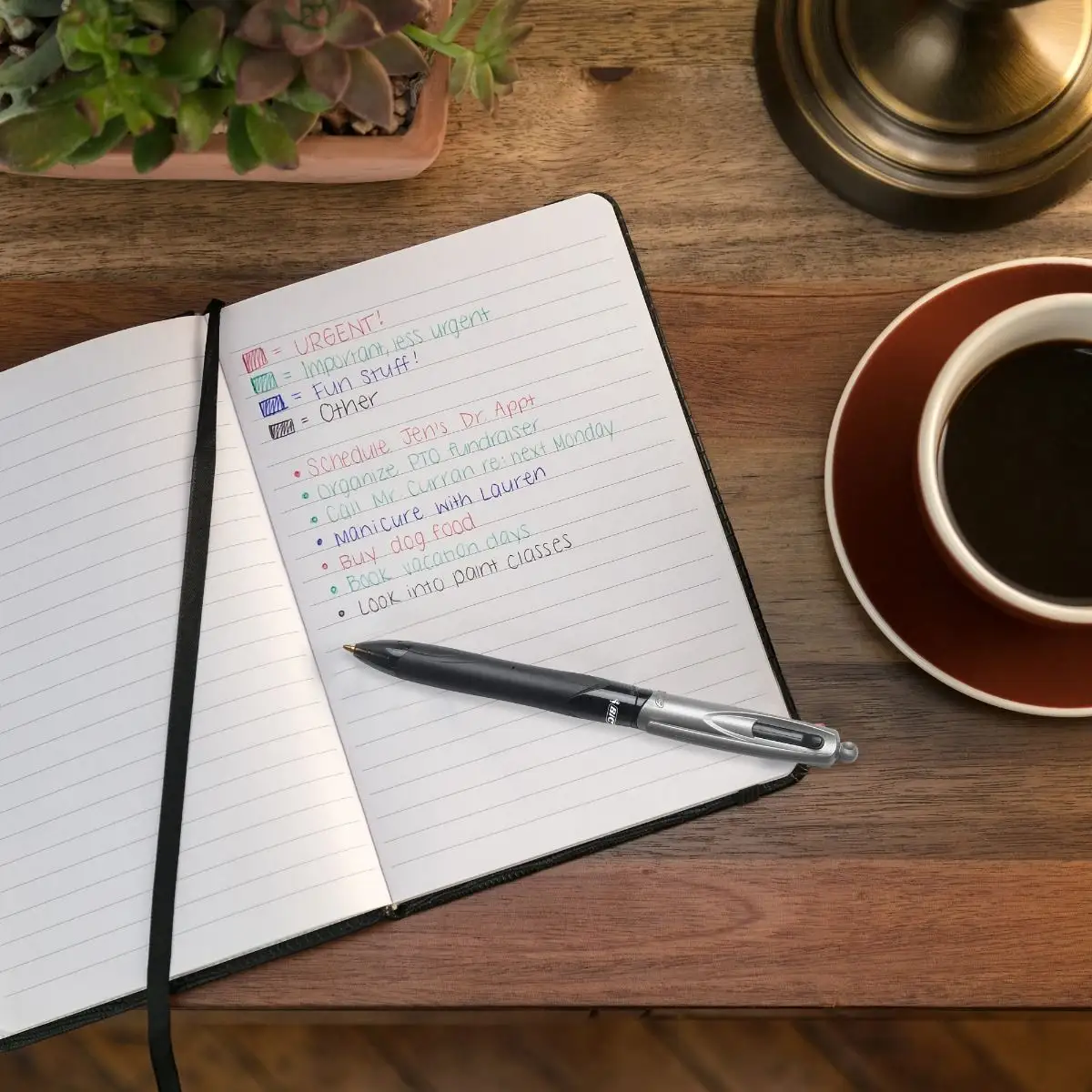 BIC 4-Color Grip Retractable Ball Pens, Medium Point (1.0mm), Retractable Ball Pen With Long-Lasting Ink