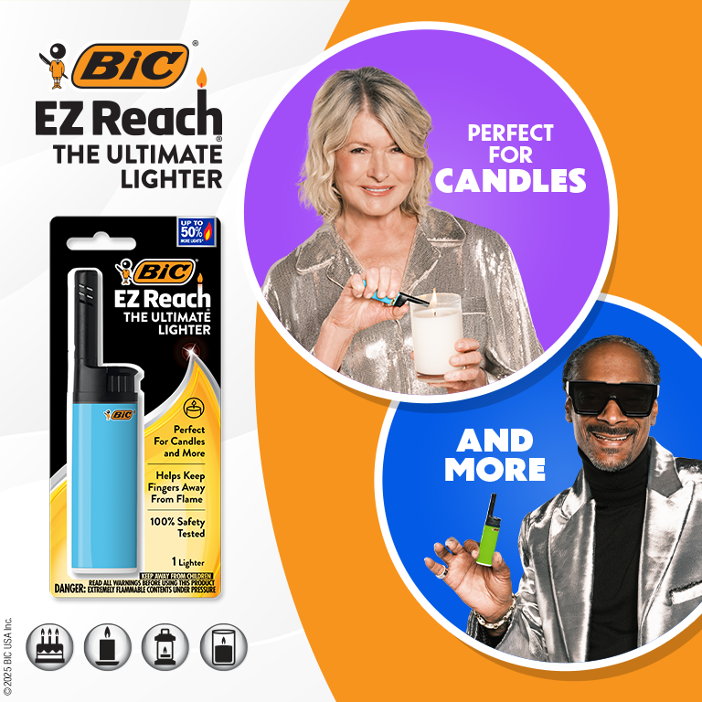 BIC EZ Reach Candle Lighter, The Ultimate Lighter with Wand for Candles, Assorted Martha Stewart Designs 4 BIC EZ Reach Candle Lighter, The Ultimate Lighter with Wand for Candles, Assorted Martha Stewart Designs
