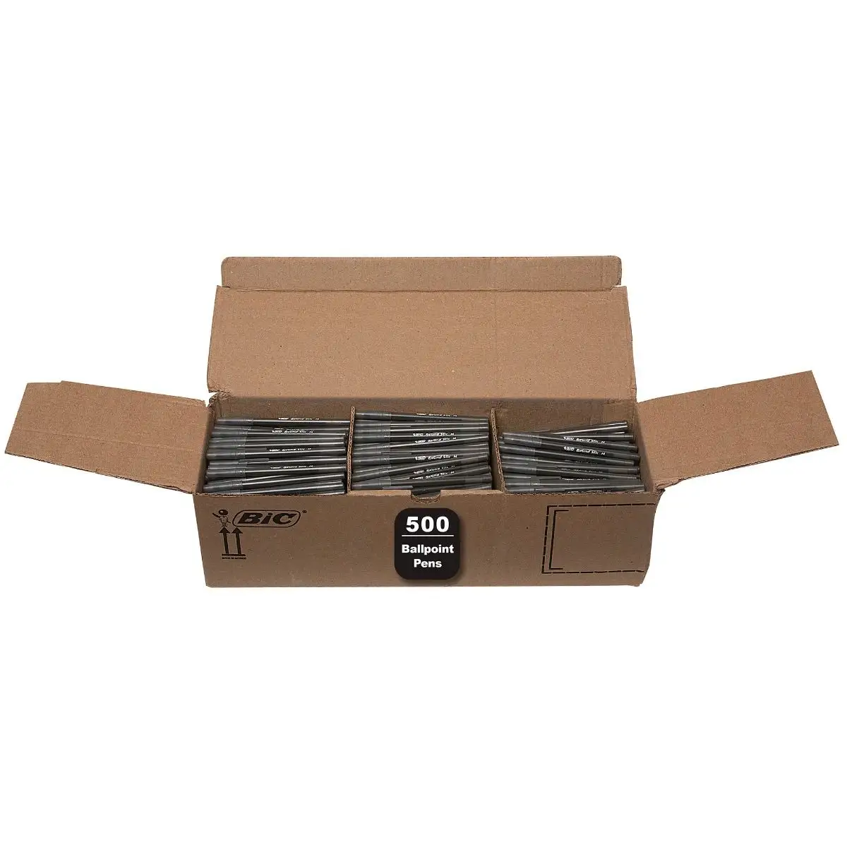 BIC Round Stic Xtra Life Black Ballpoint Pens, Medium Point (1.0mm), Pack of Bulk Pens, Flexible Round Barrel for Comfortable Writing, No. 1 Selling Ballpoint Pens