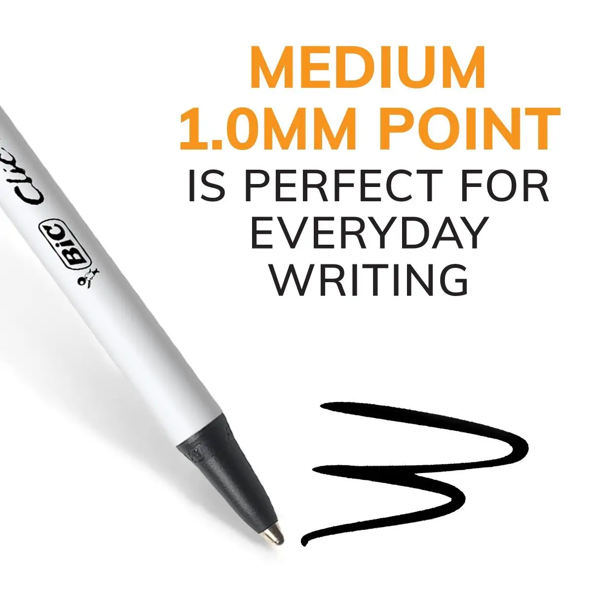 BIC Clic Stic Black Retractable Ballpoint Pens, Medium Point (1.0mm), Round Barrel Design for Comfortable Writing 3 BIC Clic Stic Black Retractable Ballpoint Pens, Medium Point (1.0mm), Round Barrel Design for Comfortable Writing