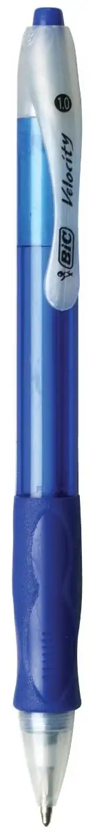 BIC Velocity Retractable Ballpoint Pens, Medium Point (1.0 mm), Blue Ink