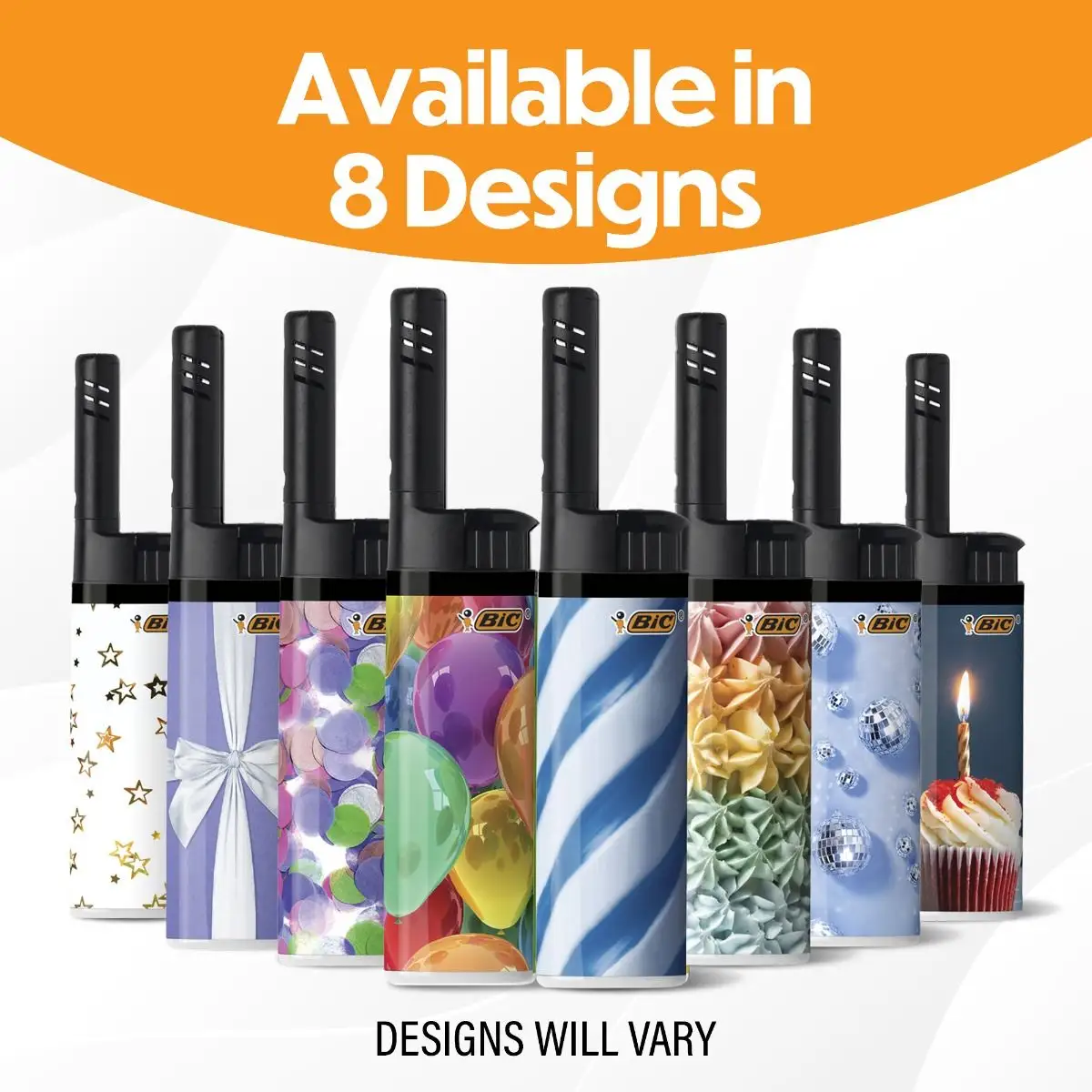 BIC EZ Reach Celebrations Series Lighters, Candle Lighters, Assorted Designs