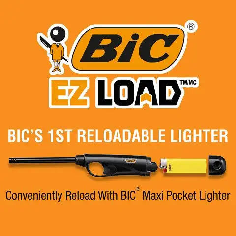 BIC Lighter Combination EZ Load Refillable Lighter and BIC Maxi Pocket Lighters 4 BIC Lighter Combination EZ Load Refillable Lighter and BIC Maxi Pocket Lighters