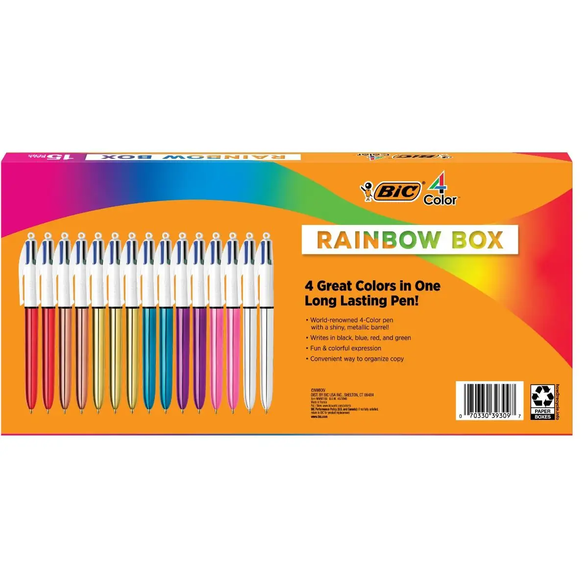 BIC 4-Color Rainbow Shine Limited Edition Set,