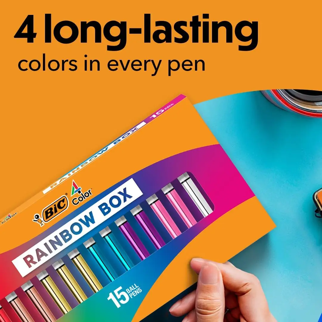 BIC 4-Color Rainbow Shine Limited Edition Set,
