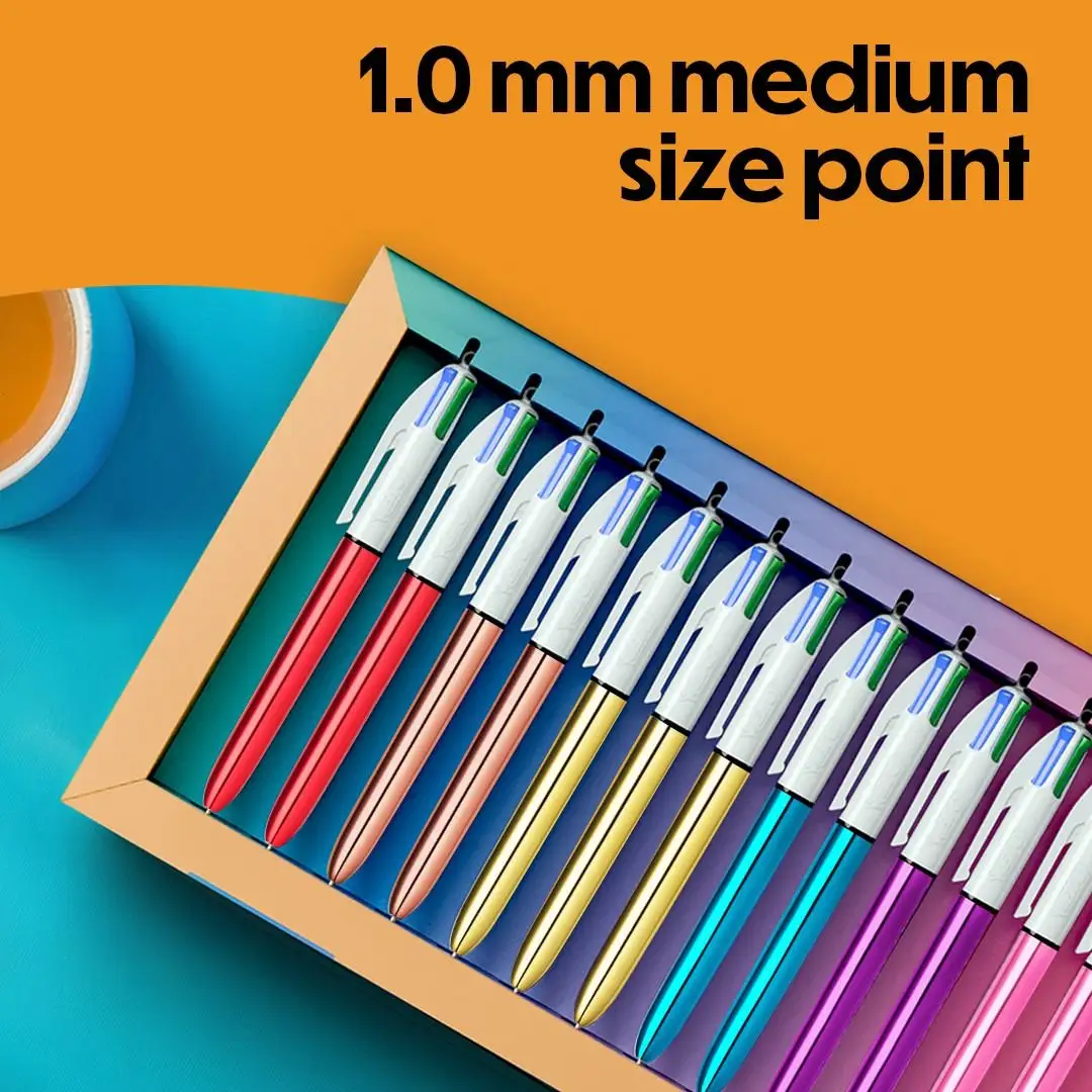 BIC 4-Color Rainbow Shine Limited Edition Set,