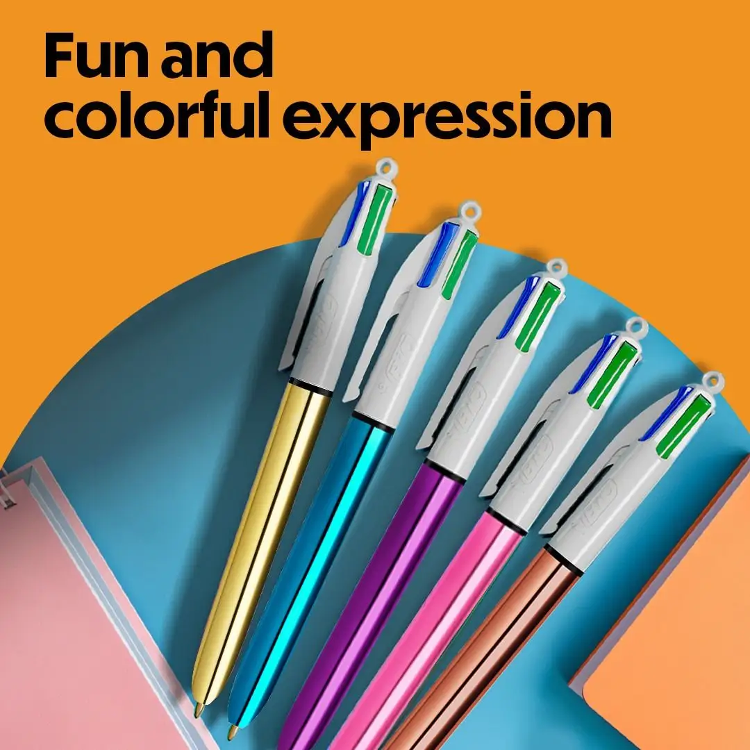 BIC 4-Color Rainbow Shine Limited Edition Set,