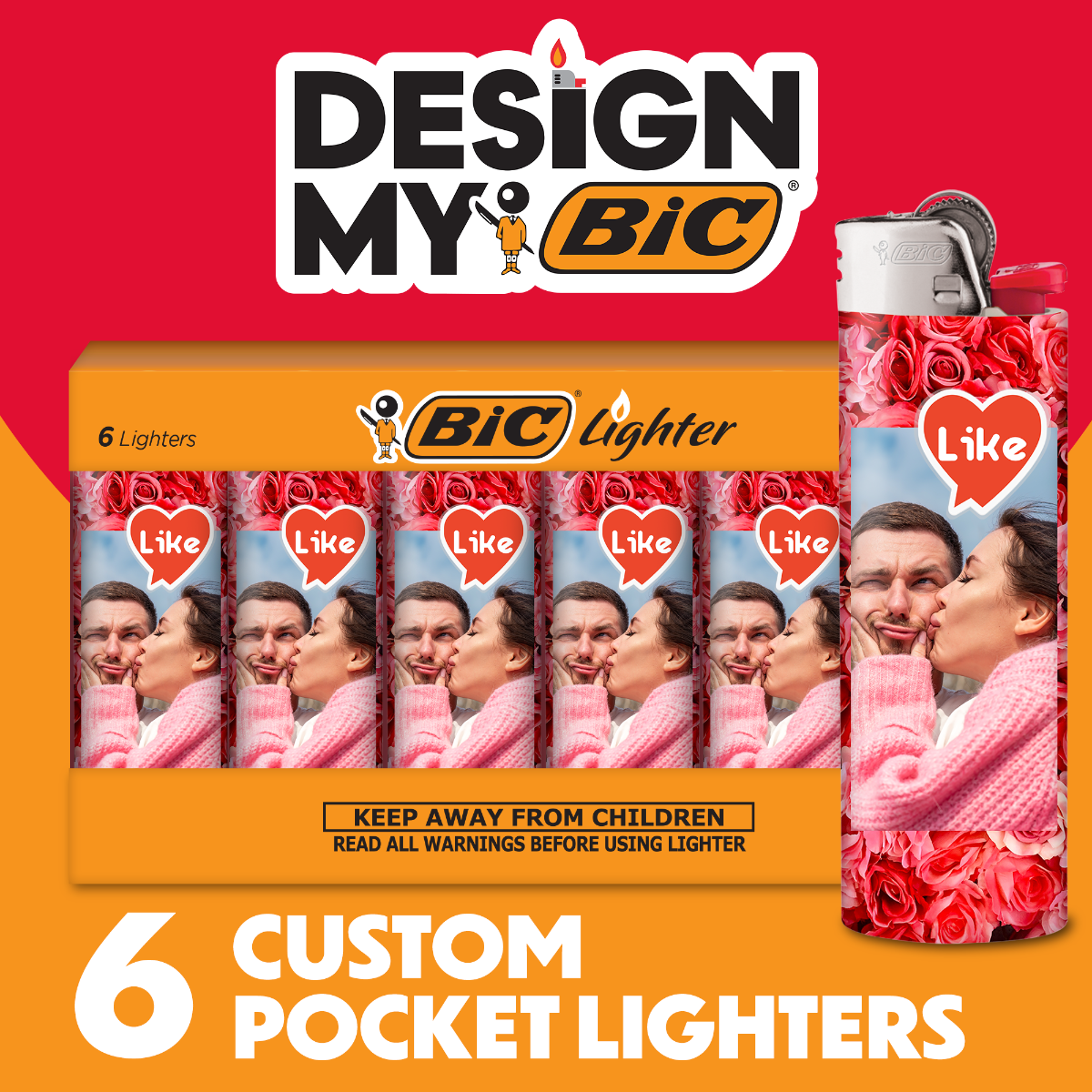 Design My BIC® Lighters, Set of 6 Personalized Lighters