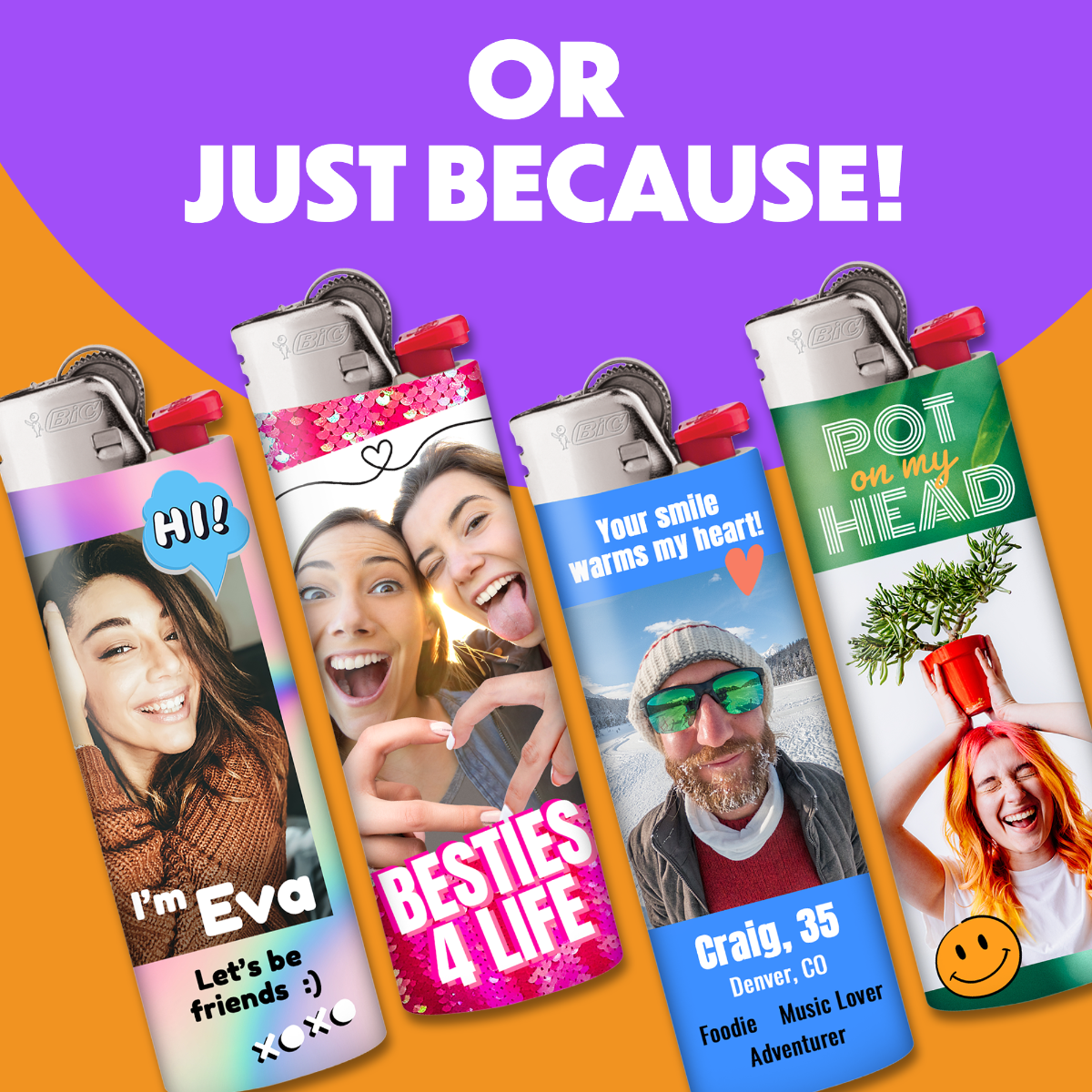 Design My BIC® Lighters, Set of 6 Personalized Lighters 6 Design My BIC® Lighters, Set of 6 Personalized Lighters