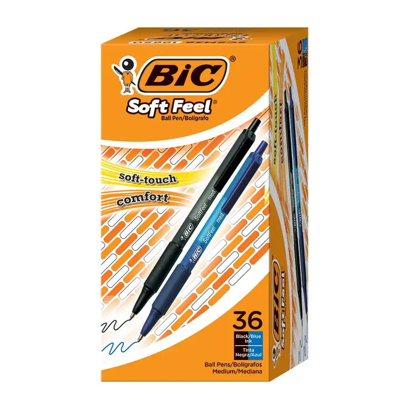 BIC Soft Feel Retractable Ballpoint Pen, Medium Point (1.0mm)