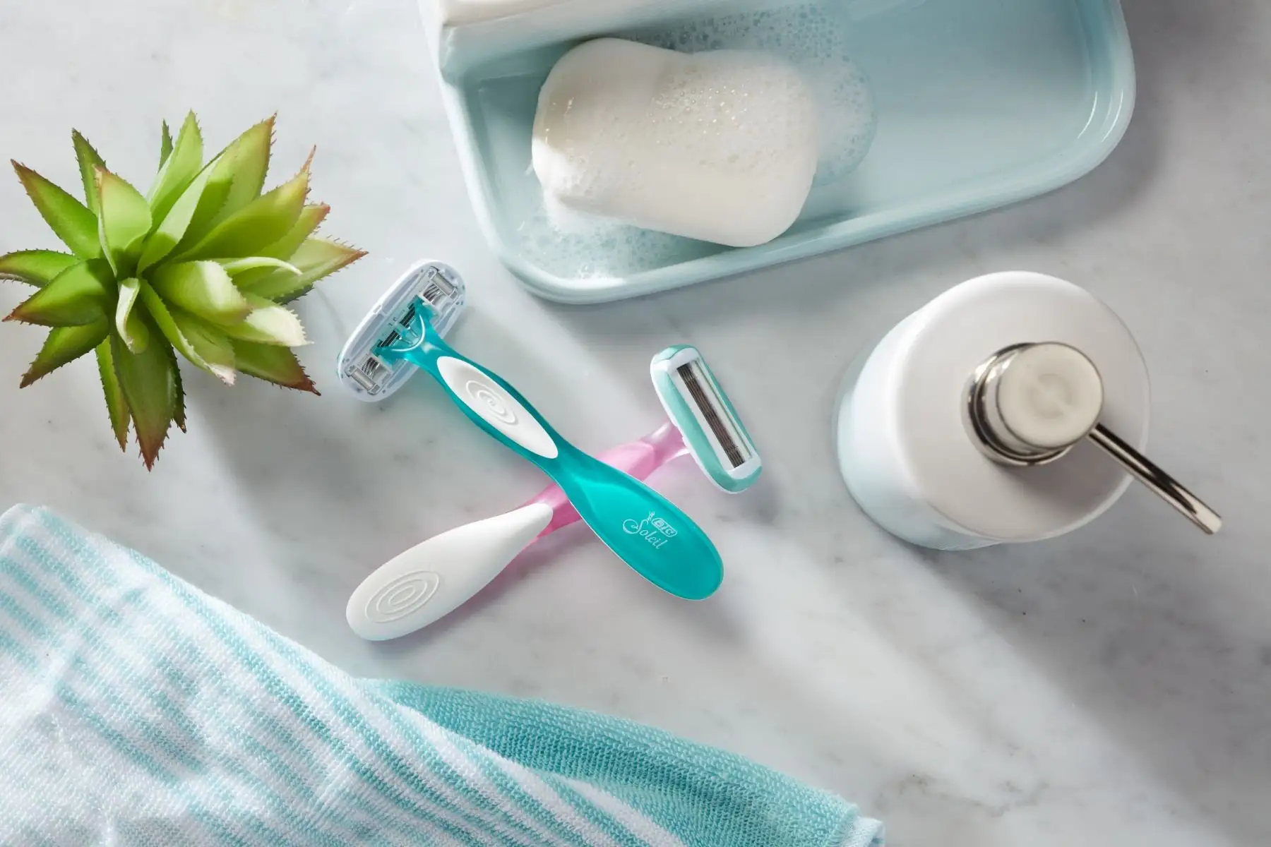 BIC Soleil Sensitive Advanced Women's Disposable Razor Five Blade For a Flawlessly Smooth Shave, Assorted 5 BIC Soleil Sensitive Advanced Women's Disposable Razor Five Blade For a Flawlessly Smooth Shave, Assorted