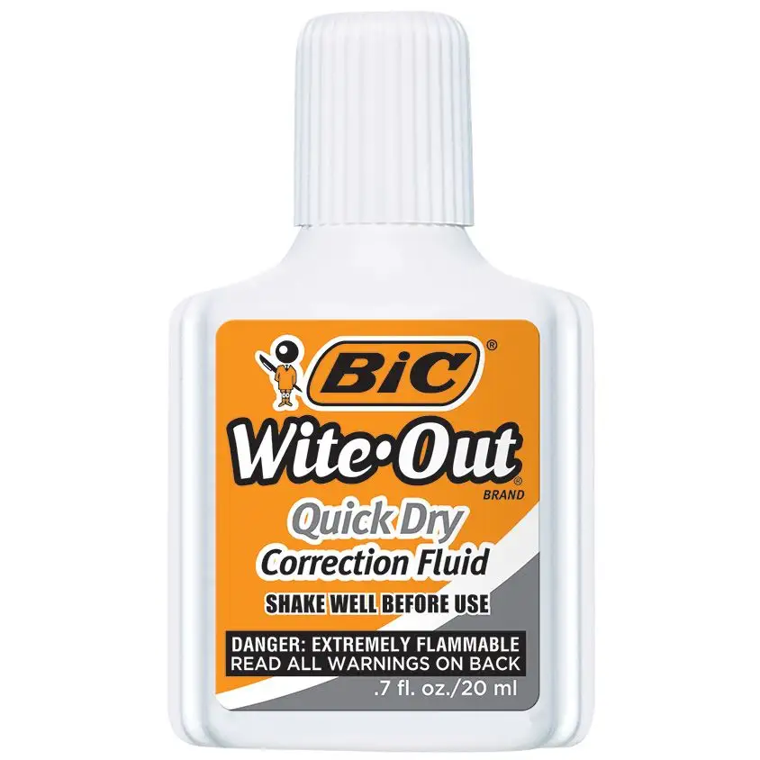 BIC Wite-Out Brand Quick Dry Correction Fluid, 20 ml Bottles, White