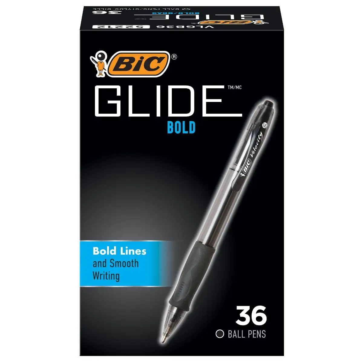 BIC Glide Bold Retractable Ball Pen, Black