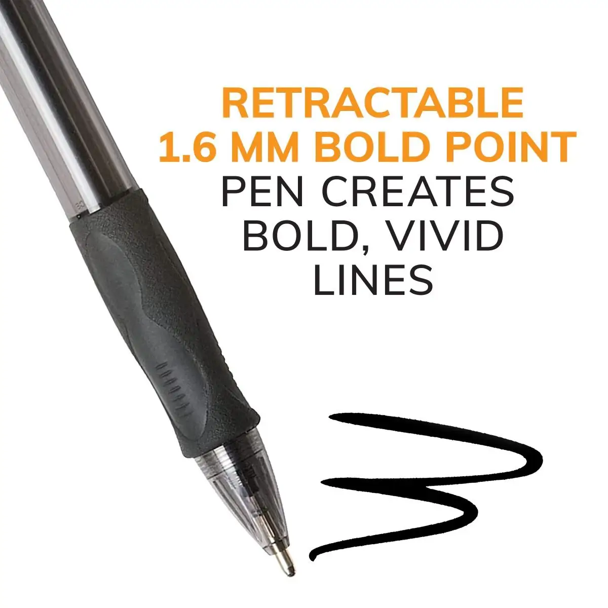 BIC Glide Bold Retractable Ball Pen, Black
