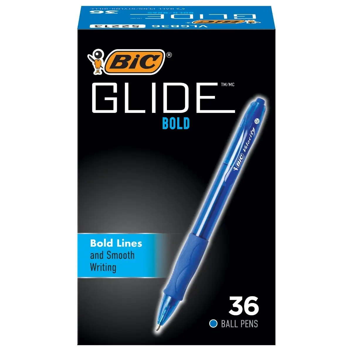 BIC Glide Bold Retractable Ball Pen, Blue