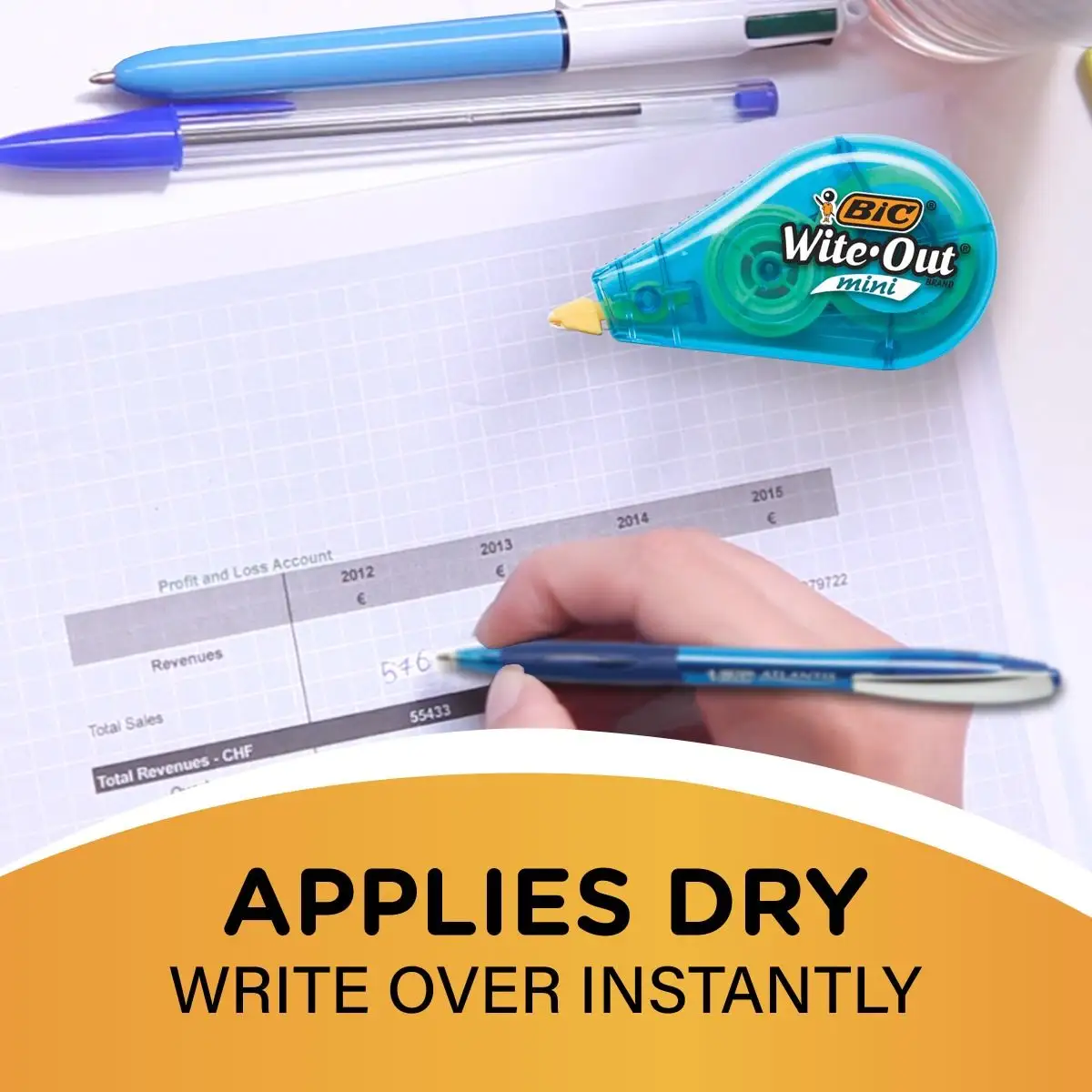 BIC Wite-Out Brand Mini Correction Tape, White 6 BIC Wite-Out Brand Mini Correction Tape, White