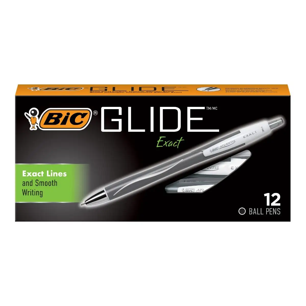 BIC Glide Exact Retractable Ball Point Pen, Black