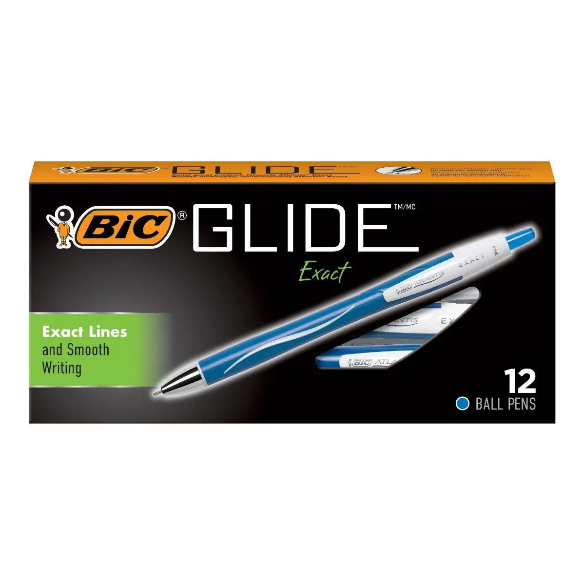 BIC Glide Exact Retractable Ball Point Pen, Blue