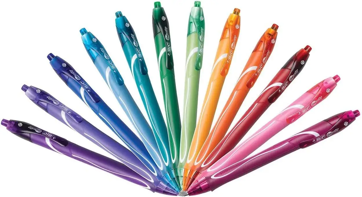 BIC Gel-Ocity Quick Dry Gel Pens, Medium Point Retractable Gel Pen (0.7mm), Assorted Gel Pens, Colors May Vary 3 BIC Gel-Ocity Quick Dry Gel Pens, Medium Point Retractable Gel Pen (0.7mm), Assorted Gel Pens, Colors May Vary