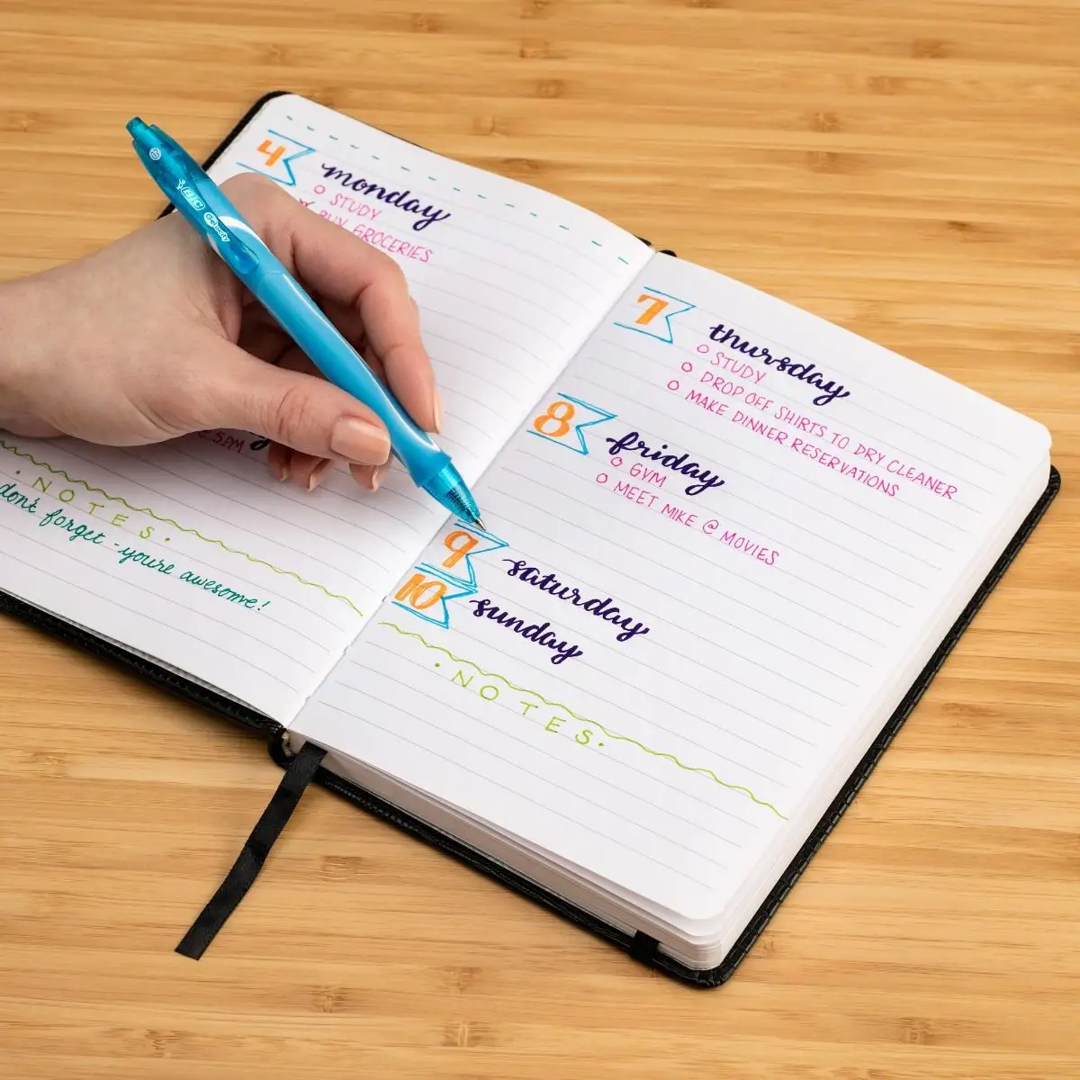 BIC Gel-Ocity Quick Dry Gel Pens, Medium Point Retractable Gel Pen (0.7mm), Assorted Gel Pens, Colors May Vary 7 BIC Gel-Ocity Quick Dry Gel Pens, Medium Point Retractable Gel Pen (0.7mm), Assorted Gel Pens, Colors May Vary