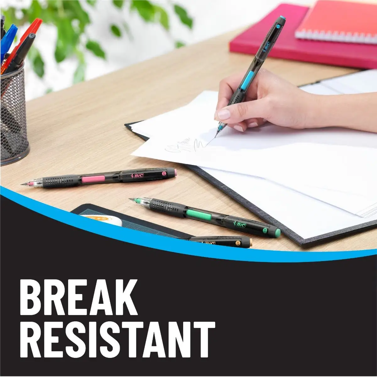 BIC Break-Resistant Mechanical Pencils with Erasers, No. 2 Medium Point (0.7mm)