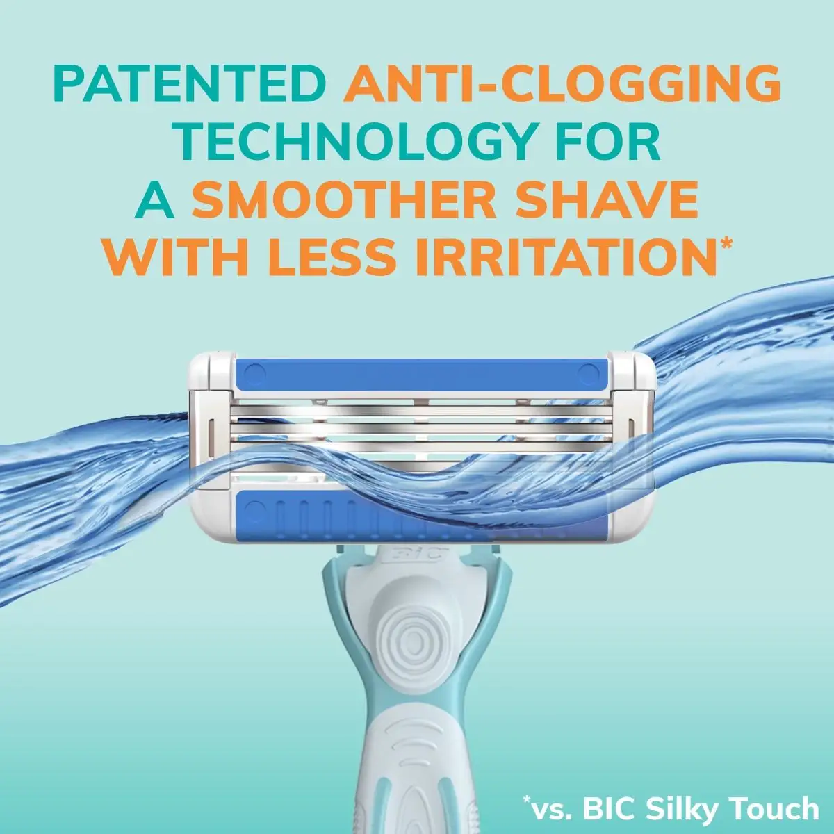 BIC EasyRinse Anti-Clogging Women's Disposable Razors for a Smoother Shave, Razors With 4 Blades 5 BIC EasyRinse Anti-Clogging Women's Disposable Razors for a Smoother Shave, Razors With 4 Blades