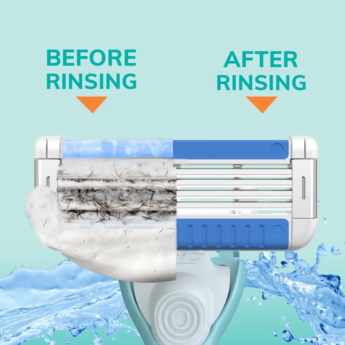 BIC EasyRinse Anti-Clogging Women's Disposable Razors for a Smoother Shave, Razors With 4 Blades 6 BIC EasyRinse Anti-Clogging Women's Disposable Razors for a Smoother Shave, Razors With 4 Blades