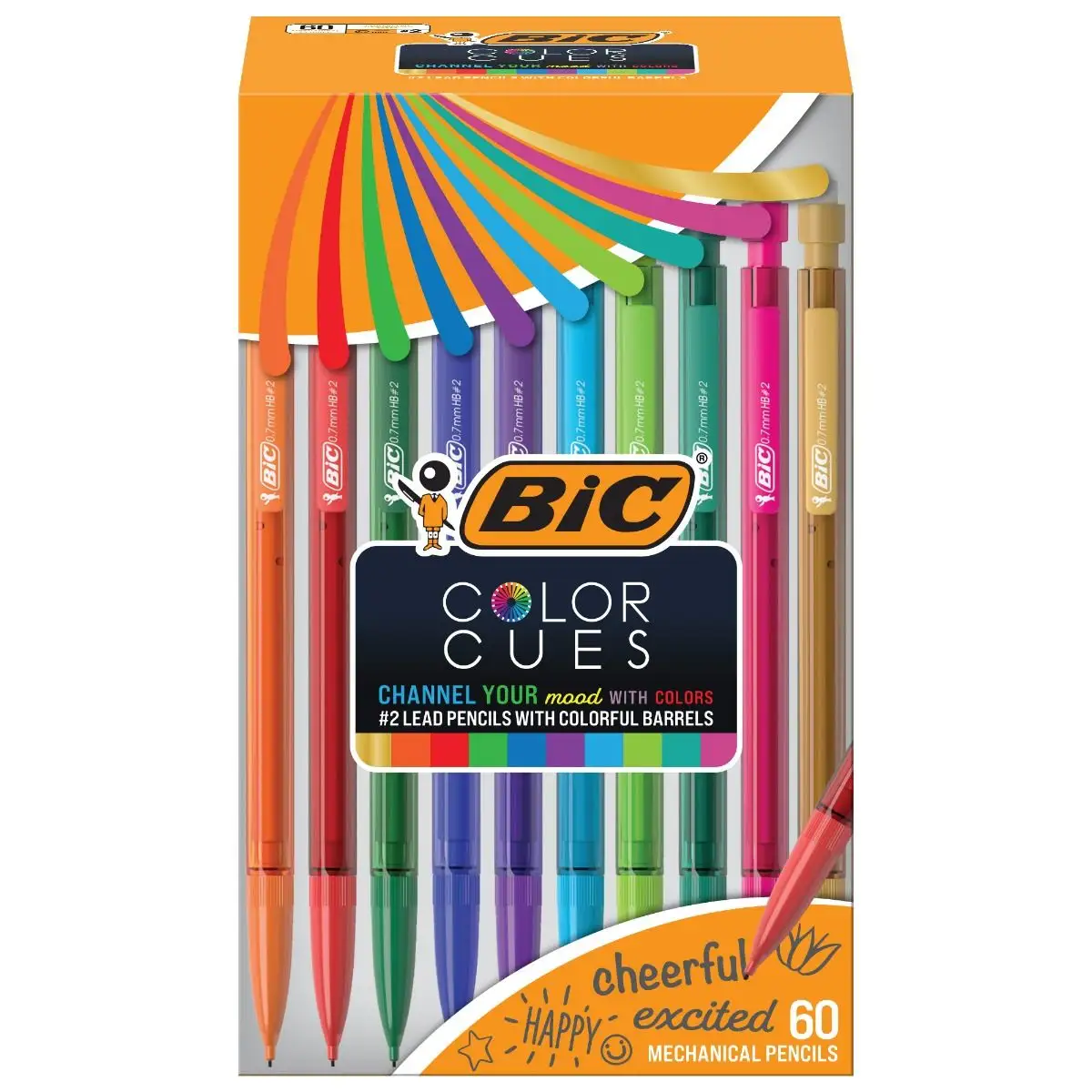BIC Color Cues Mechanical Pencil Set, Black, Fun Color Pencils for School, Perfect for School Supplies