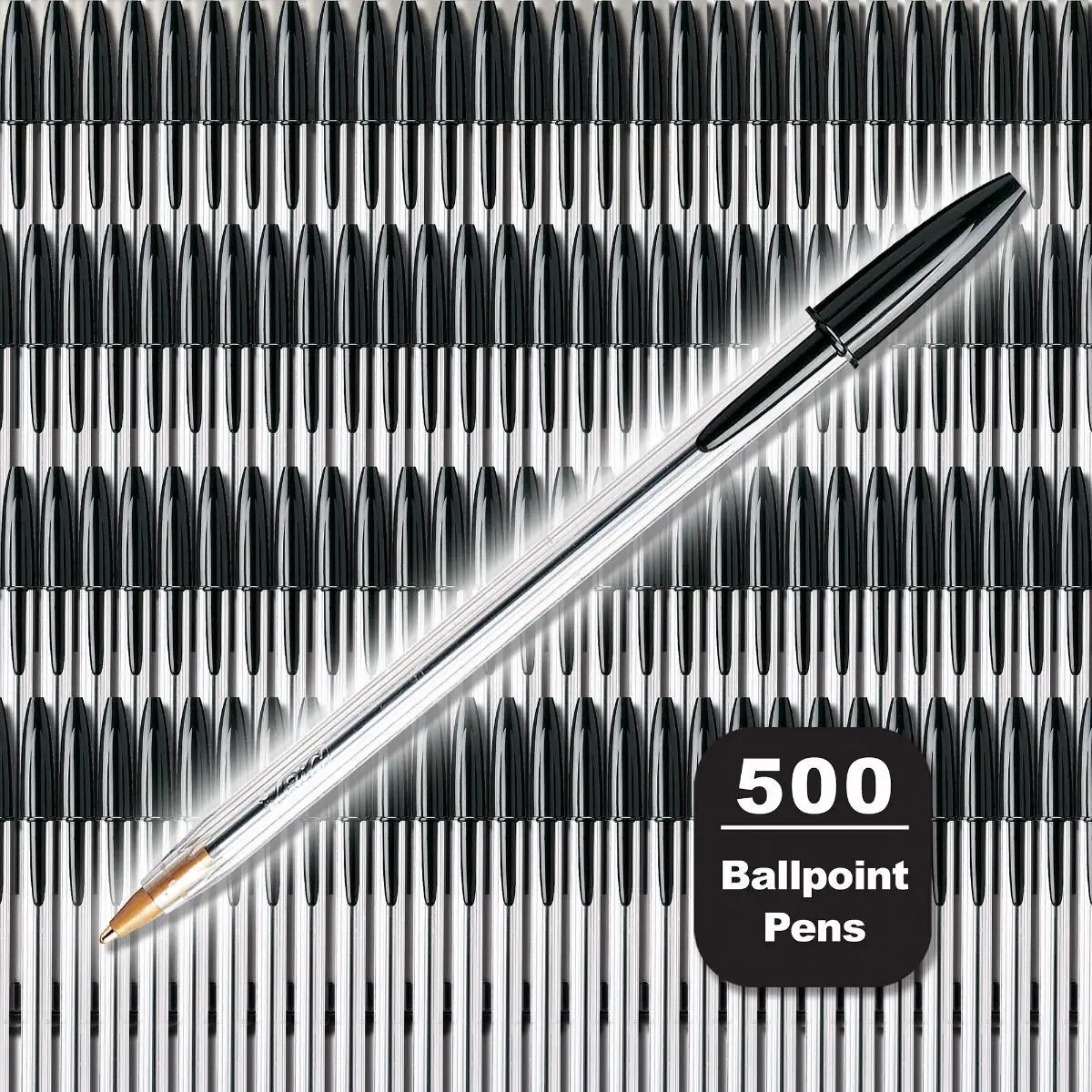 BIC Cristal Xtra Smooth Black Ballpoint Pens, Medium Point (1.0mm), Extra Smooth and Reliable Ballpoint Pens