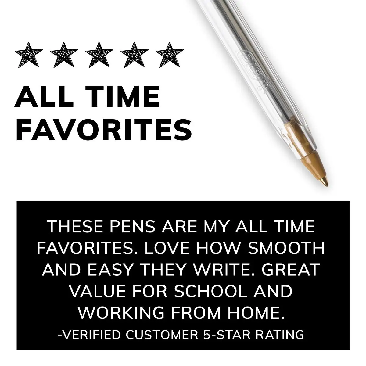 BIC Cristal Xtra Smooth Black Ballpoint Pens, Medium Point (1.0mm), Extra Smooth and Reliable Ballpoint Pens 7 BIC Cristal Xtra Smooth Black Ballpoint Pens, Medium Point (1.0mm), Extra Smooth and Reliable Ballpoint Pens