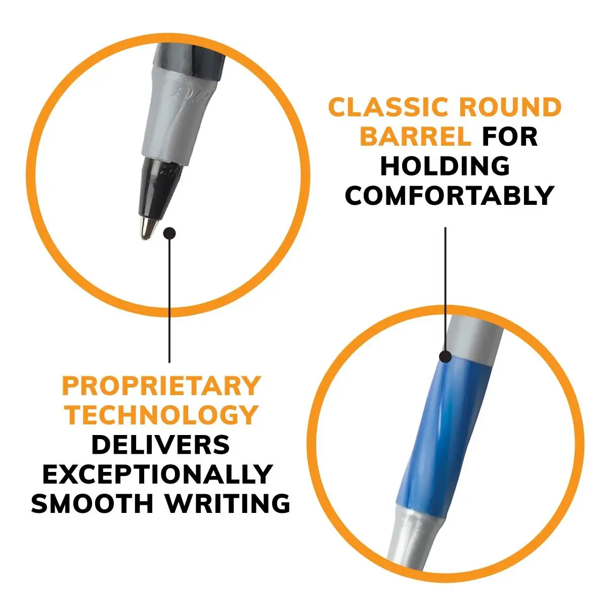 BIC Round Stic Xtra Comfort Black Ballpoint Pens, Medium Point (1.0mm), No. 1 Selling Ballpoint Pens 5 BIC Round Stic Xtra Comfort Black Ballpoint Pens, Medium Point (1.0mm), No. 1 Selling Ballpoint Pens